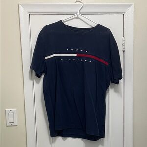 Tommy Hilfiger Navy Tee with Red and White Stripes